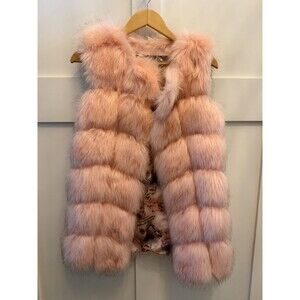 NWOT Women’s Fashionable Pink Bubble Sleeveless Lined Faux Fur Vest Size M